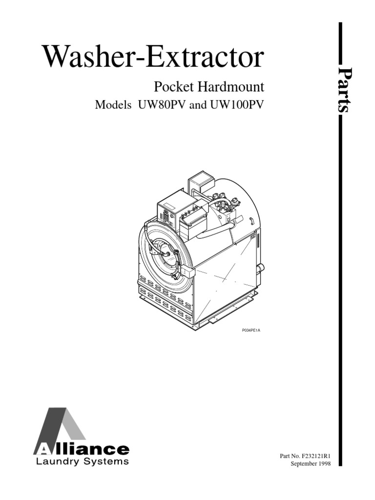 Unimac UW80PV & UW100PV PDF Washer (Hardware) Washing Machine