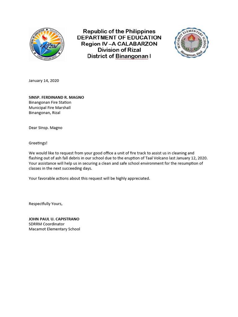 Bfp request letter pdf