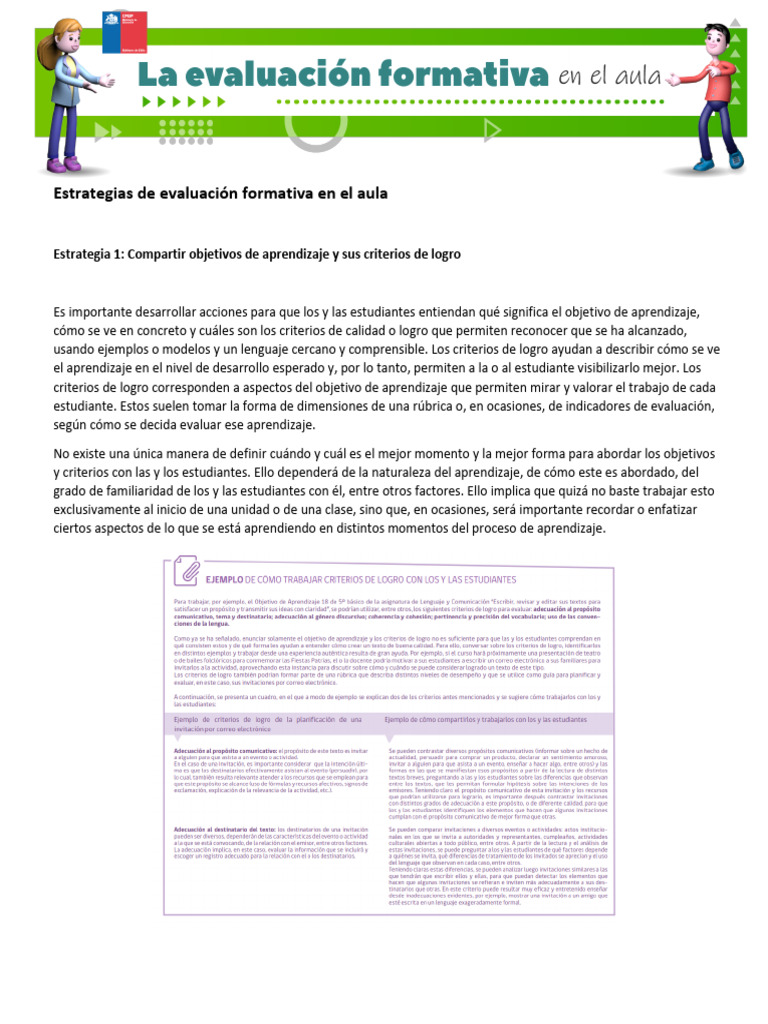 Estrategias de Evaluación Formativa en Aula | PDF | Evaluación ...