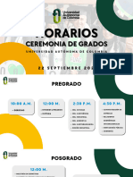 Horario Grados 22 Septiembre 2023 II FUAC