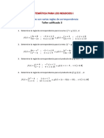 Taller 3 Octubre 2021 MATEMÁTICA PARA LOS NEGOCIOS I