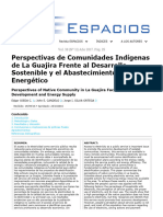 Perspectivas de Comunidades Indígenas de La Guajira Frente Al Desarrollo Sostenible y El Abastecimiento Energético