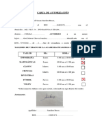 Carta de Autorización