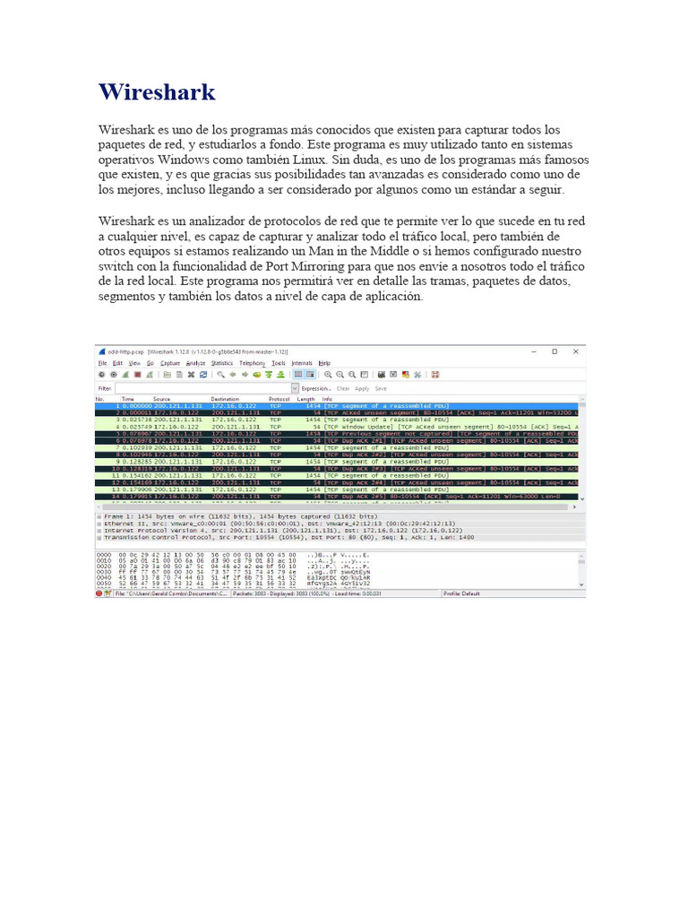Análisis de Wireshark en Redes | PDF