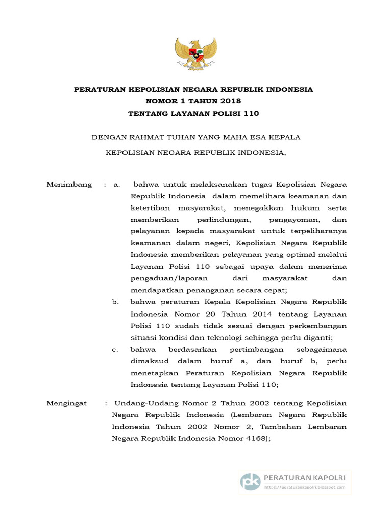 perpol-nomor-1-tahun-2018-revisi-perkap-layanan-110-pdf