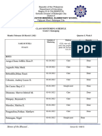 Class Monitoring Schedule