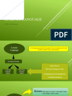 The Nature of Learner Language A Summary