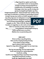 Panimula Nam Mga Kapatid Sa Ngalan NG Parokya NG - Ipinaaabot Namin Sa Inyong Lahat, Lalono-Lalo Na Sa Pamilya NG Ating Yumaong Kapatid Na - , Ang Taos Pusong Pakikiramay. Sa Sandalin