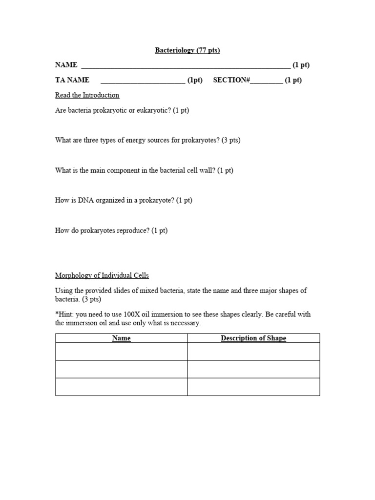Bacteriology Lab: Prokaryotes & Staining | PDF | Bacteria | Staining