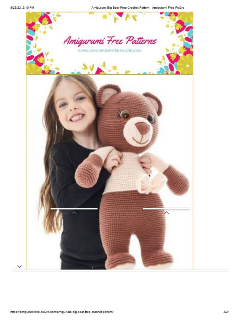 Amigurumi Big Bear Free Crochet Pattern - Amigurumi Free Pic2re | PDF ...