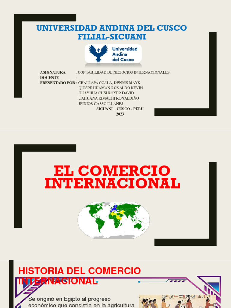 Historia y Aspectos del Comercio Internacional | PDF | Organización de ...