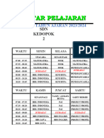 Jadwal Pelajaran Kelas 2