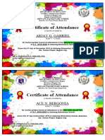 Certificate of Attendance