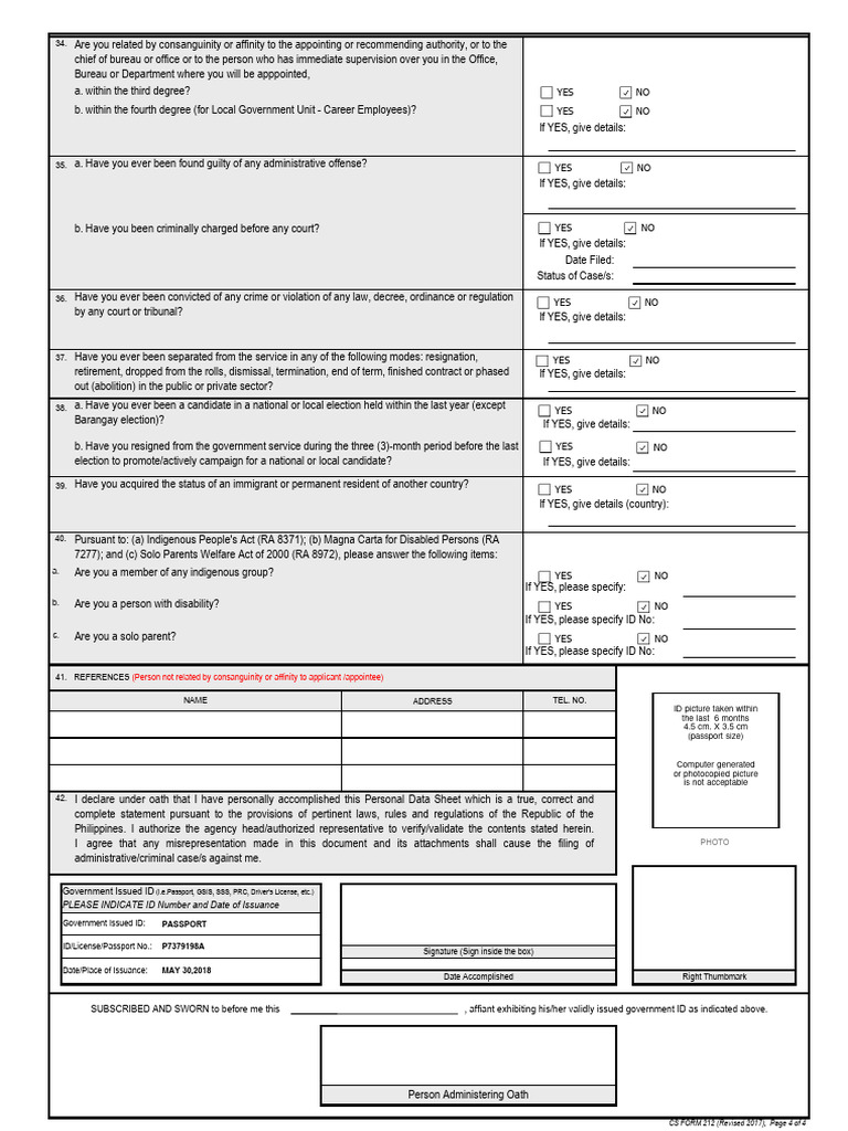 PDS Form 212 Revised 2017 Sample | PDF | Crimes | Crime & Violence