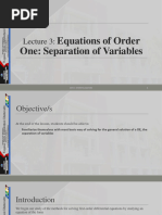 Lecture 3 Separations of Variables With Solutions