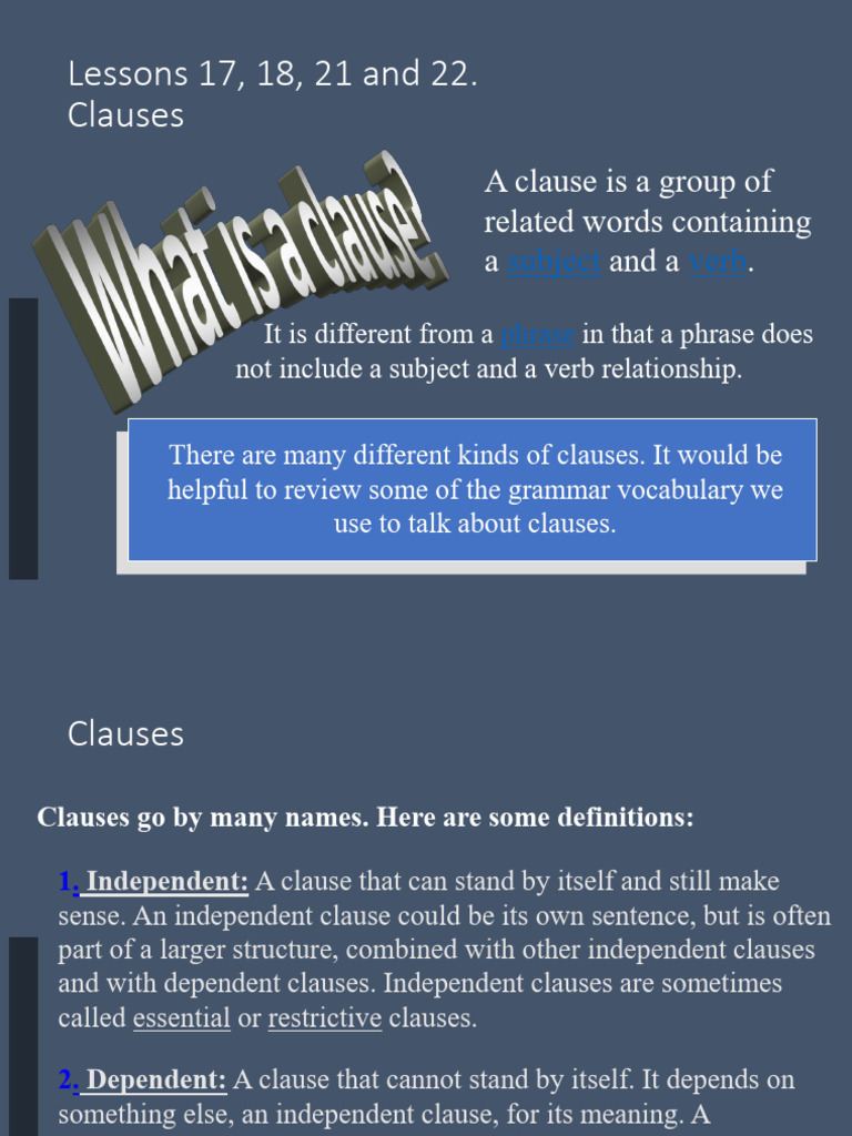 CLAUSES | PDF | Clause | Semantic Units
