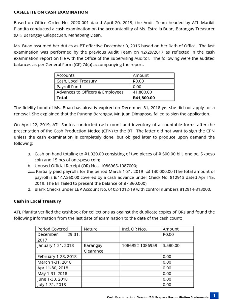 01 caselette 2 2 cash exam pdf credit card cash