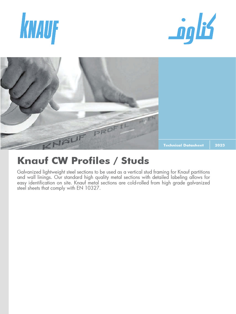 Knauf ENBS CW Studs Datasheet PDF Wall