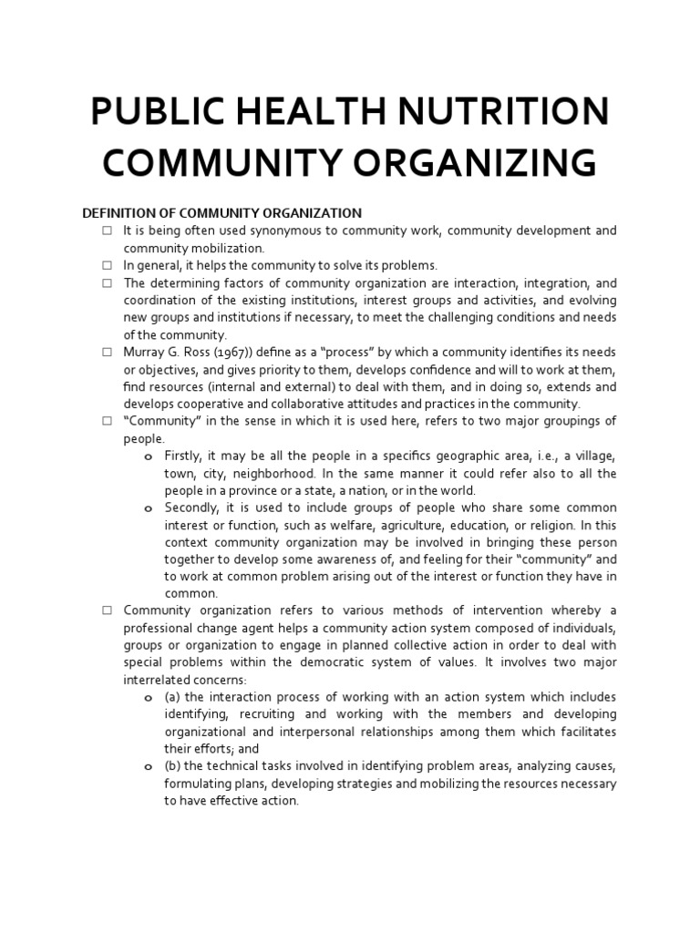 9.PHN Community Organizing | PDF | Community | Empowerment