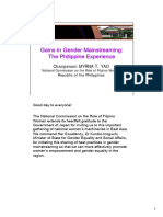 Gains in Gender Mainstreaming: The Philippine Experience: Chairperson MYRNA T. YAO