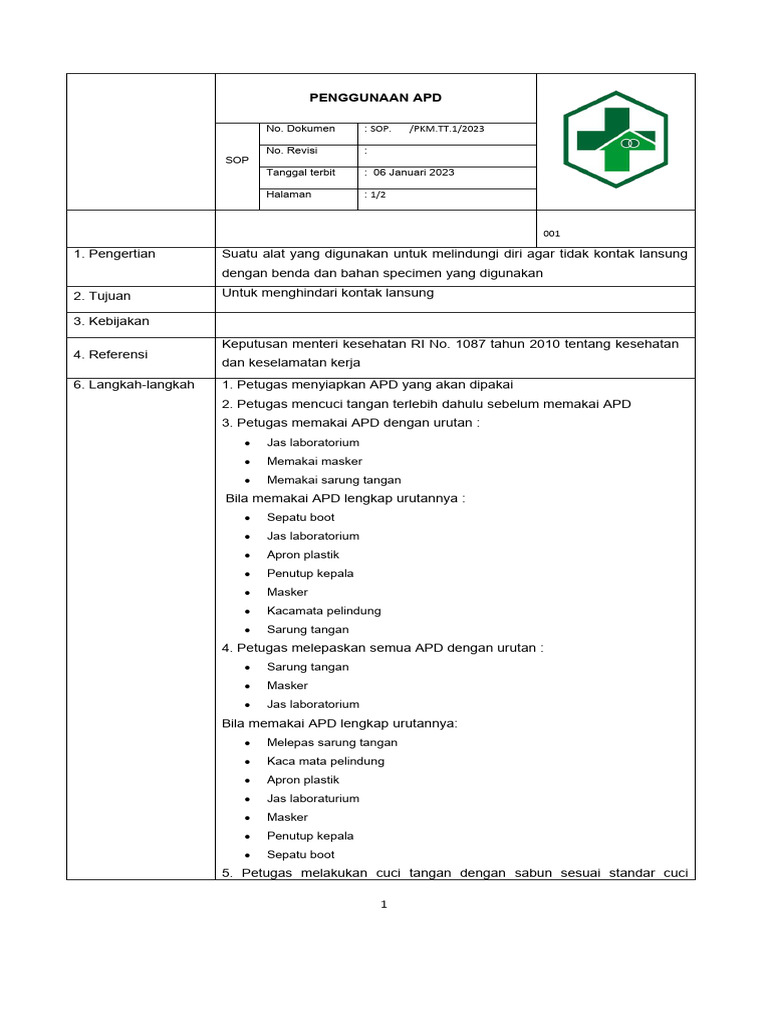 Sop Apd | PDF
