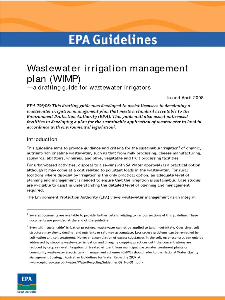 Guide - Wimp From Epa April 08 | PDF | Sewage Treatment | Soil