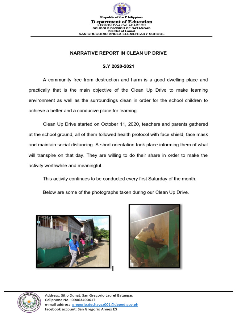 narrative-report-in-clean-up-drive-pdf-environmental-issues