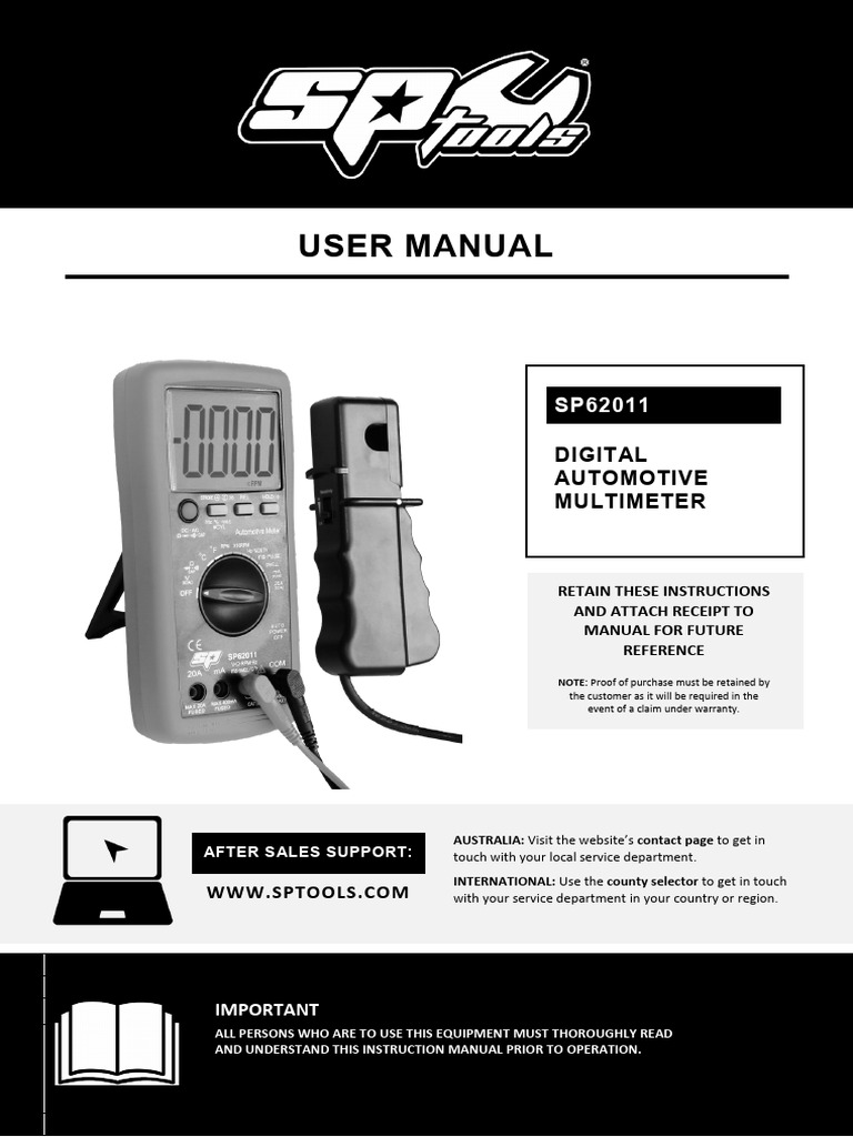SP-Tools-SP62011-user Manual | PDF | Alternating Current | Power Supply