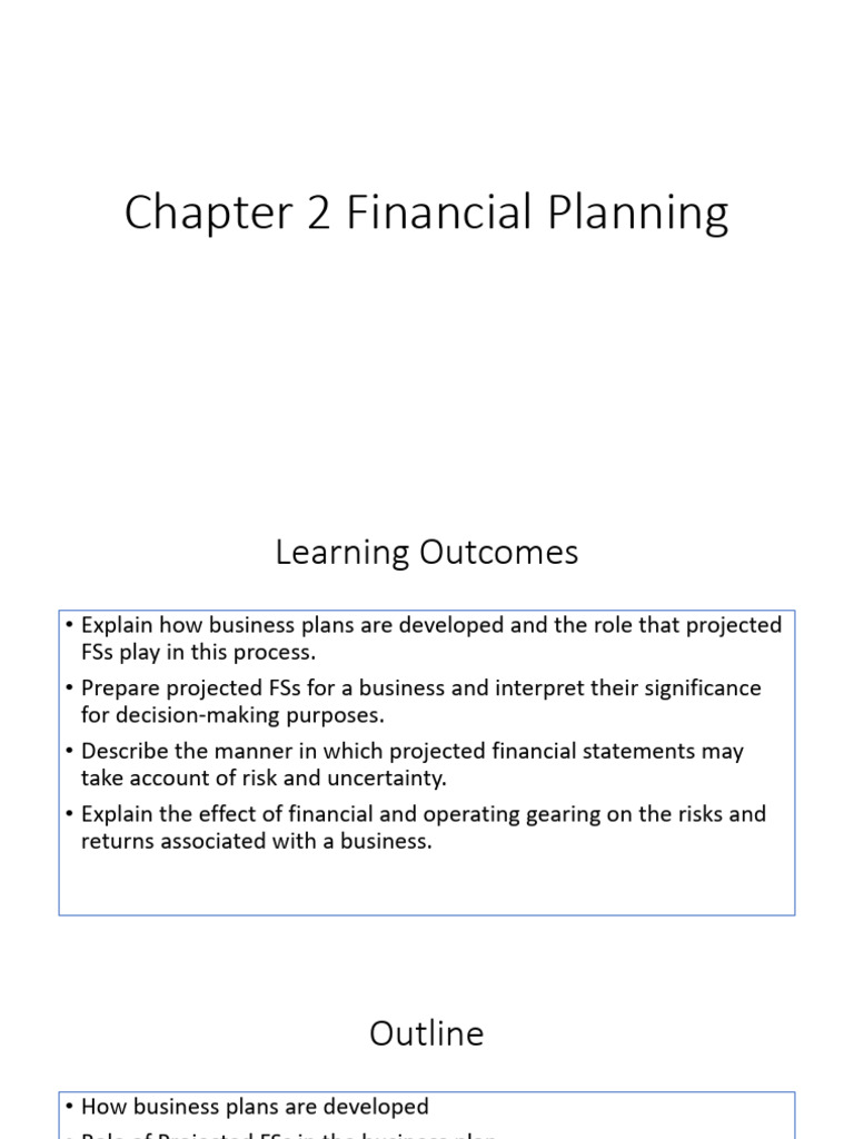 06 Ch02 Financial Planning PDF Leverage (Finance) Forecasting