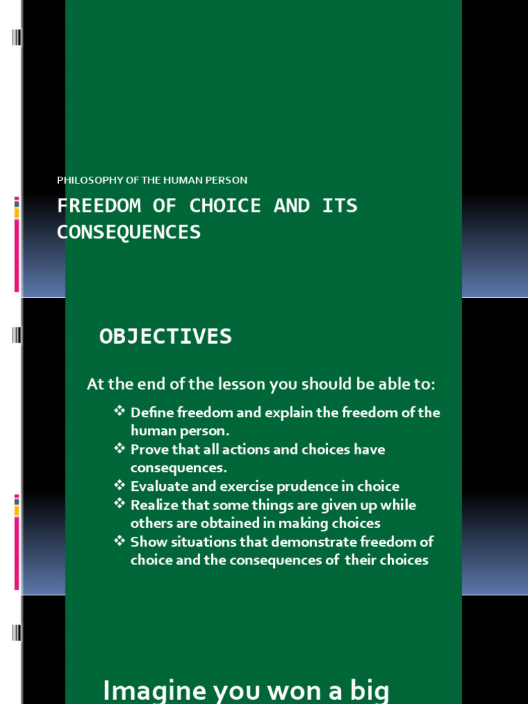 Freedom of Choice: Consequences and Responsibility | PDF | Free Will ...
