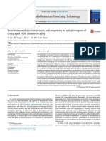 Dependences of Microstructures and Properties On Initial Tempers of