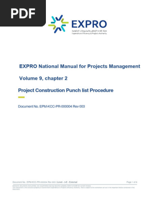 CH2-004-Construction Punch list Procedure-EPM-KCC-PR-000004EN