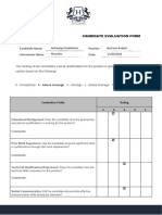 Candidate Evaluation Form