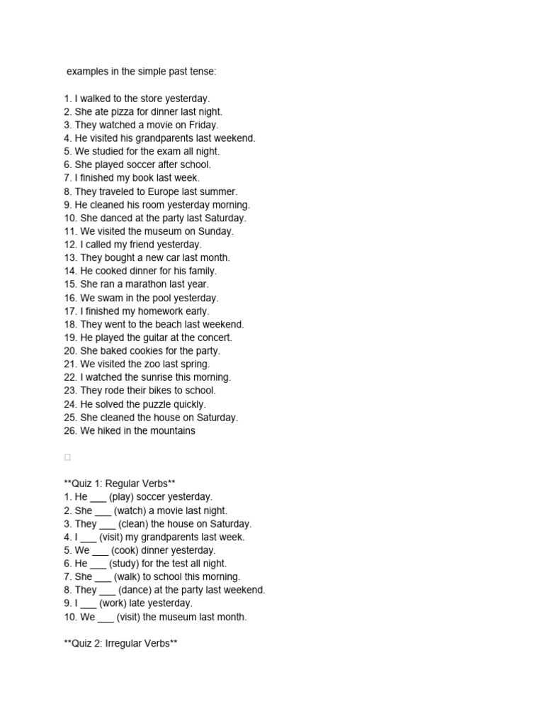 Grade7 Simple Past Tense Pdf Linguistics Grammar