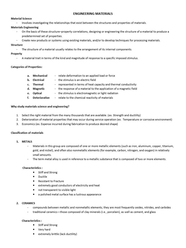 Engineering Materials 1 PDF Materials Science Metals