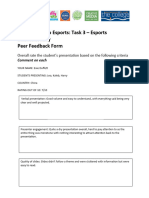 China - Introduction To Esports Task 3 - Peer Feedback Form