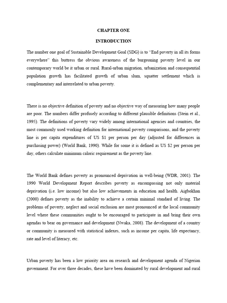 Urban Poverty Chapter and Two | PDF | Cost Of Living | Poverty
