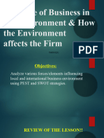 Lesson 5 The Role of Business in The Environment & How The Environment Affects The Firm