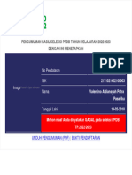 Pengumuman Hasil Seleksi PPDB Tahun Pelajaran 2022/2023 Dengan Ini Menetapkan