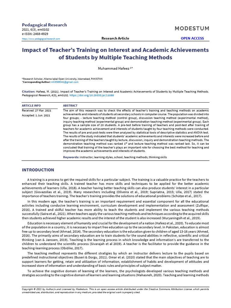 EJ1304720 | PDF | Teaching Method | Learning