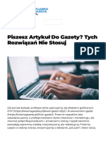 Piszesz Artykuł Do Gazety - Tych Rozwiązań Nie Stosuj