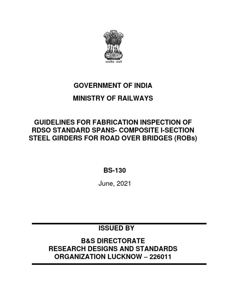 RDSO Guidelines for ROB Steel Girders | PDF | Welding | Construction