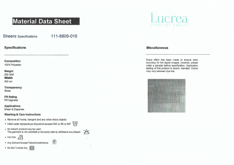 Material Data Sheet Vitrage 111 8808 016 Pdf