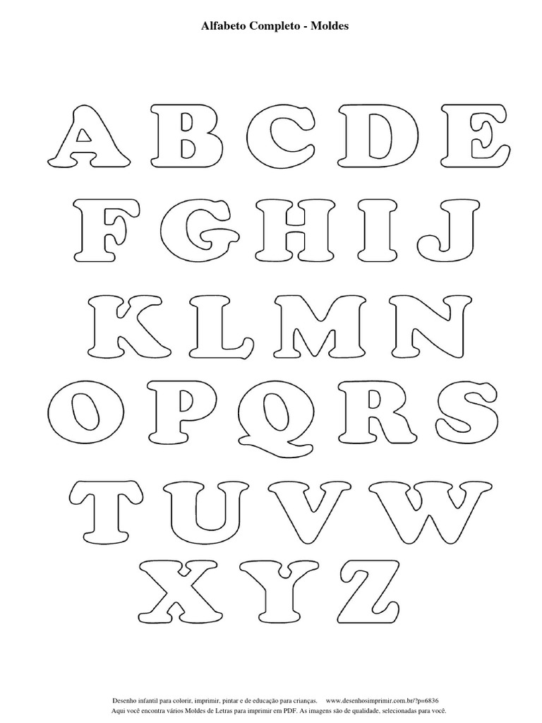 Moldes de Letras para Imprimir Alfabeto Completo | PDF