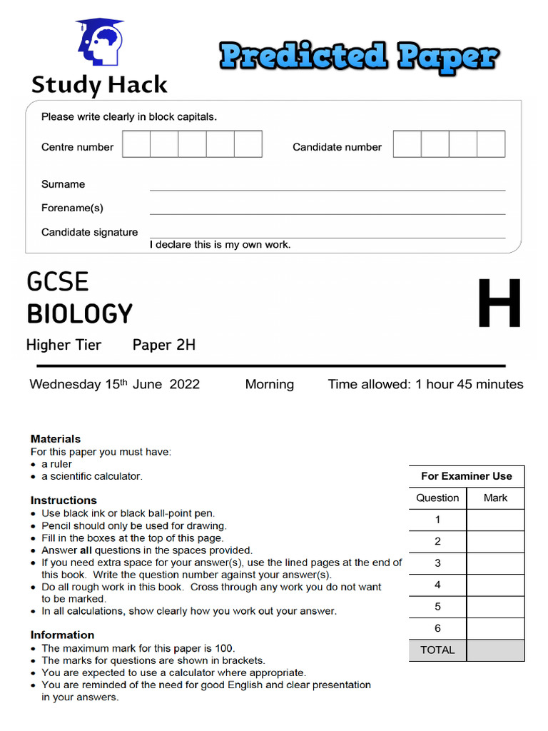 AQA Biology Paper 2 Predictions 2025 | PDF | Genetics | Decomposition