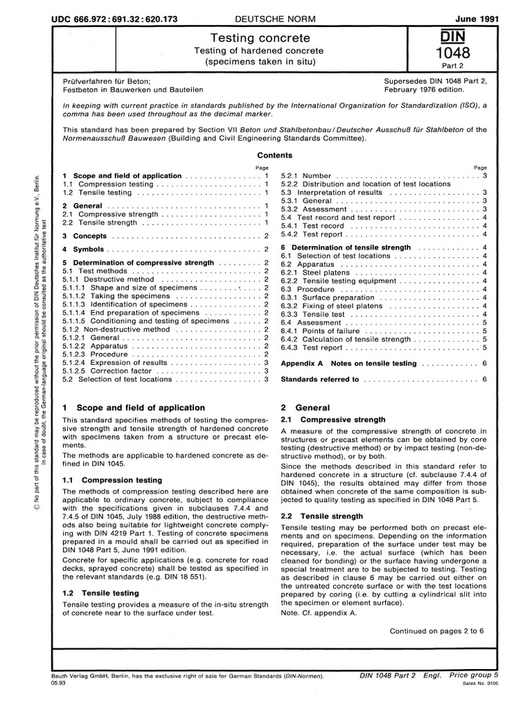 Din 1048-2 - 1991 | PDF