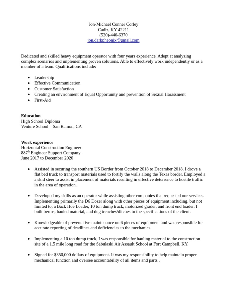 Updated Resume Format PDF