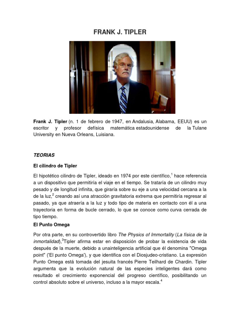 Frank J. Tipler: Teorías y Controversias | PDF | Science