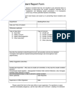 Template For Near Miss Report Form