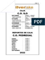 CAJA E - REG. DE CAJA - ILO - SEPT. A DIC y PEDREGAL - ENERO A SEPT. - 2022